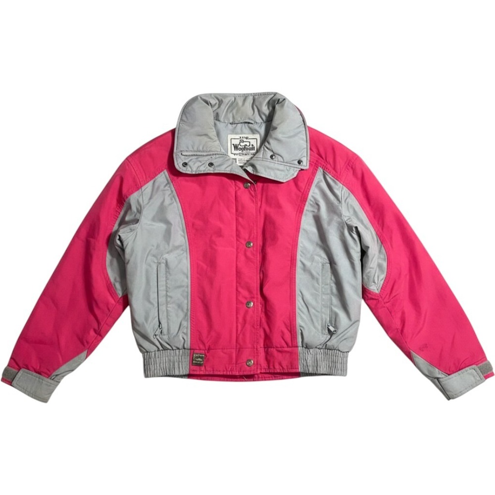 Vintage Woolrich Woman Pink Grey Colorblock Ski Jacket Retro 80s 90s Small